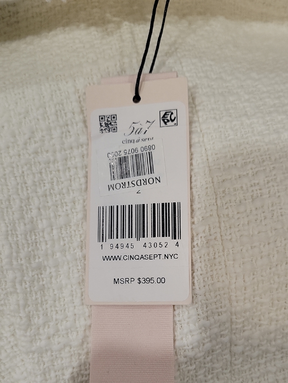 NWT cinq a Sept-Ivory Textured Tweed Fit-and-Flare Dress - Picture 3 of 3